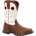 Durango Maverick Women's Steel Toe Waterproof Western Work Boot, SABLE BROWN WHITE, M, Size 11 DRD0418